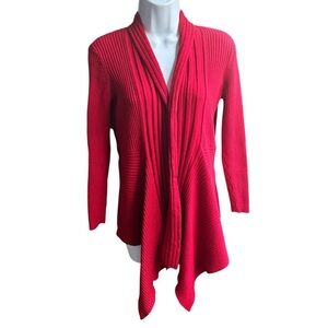 Red Open-Front Women's Cardigan